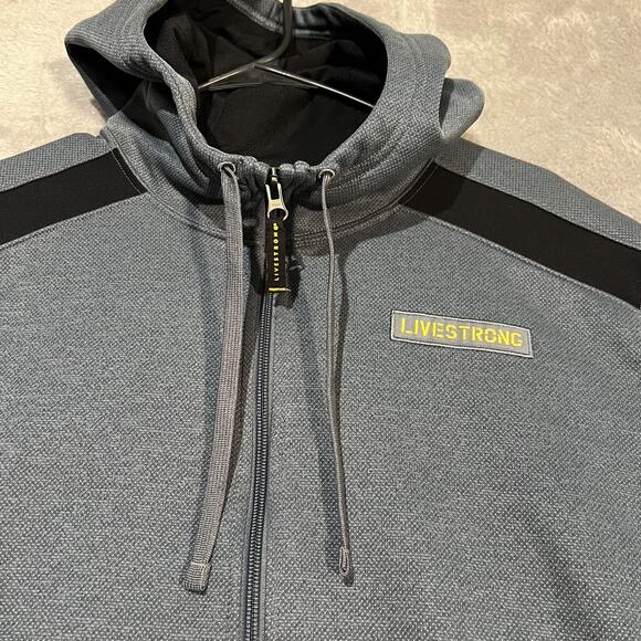 Nike Livestrong Hoodie Jacket Mens Large Gray Therma Fit Full Zip Athletic - Picture 4 of 9